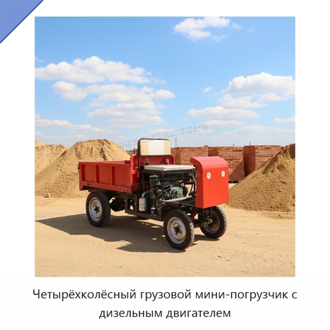 Четырёхколёсный грузовой мини-погрузчик с дизельным двигателем