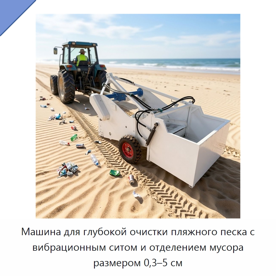 Машина для глубокой очистки пляжного песка с вибрационным ситом и отделением мусора размером 0,3–5 см — Горнодобывающее оборудование