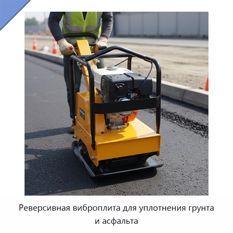 Реверсивная виброплита для уплотнения грунта и асфальта