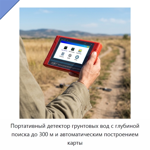 Портативный детектор грунтовых вод с глубиной поиска до 300 м и автоматическим построением карты