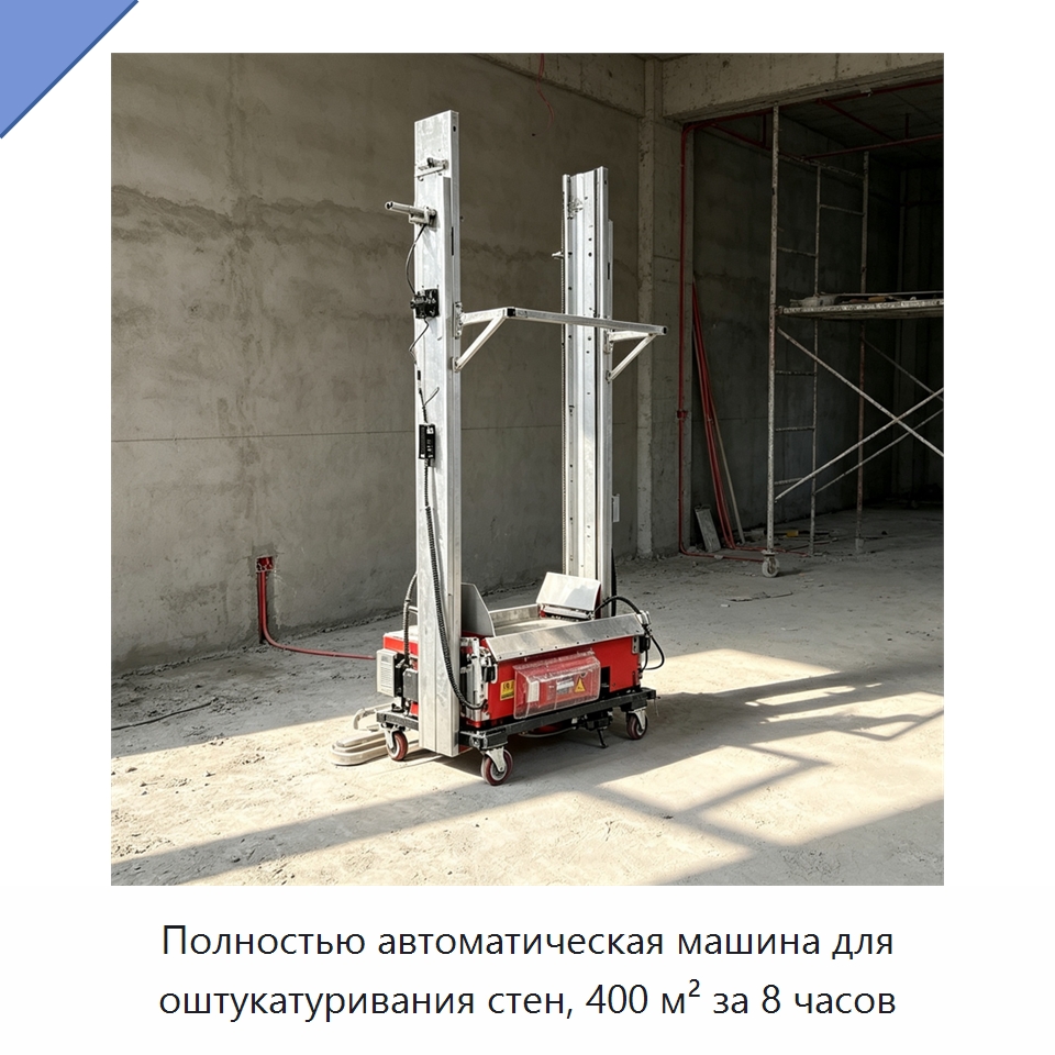 Полностью автоматическая машина для оштукатуривания стен, 400 м² за 8 часов — Штукатурные машины