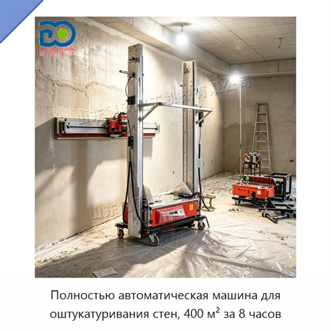 Полностью автоматическая машина для оштукатуривания стен, 400 м² за 8 часов