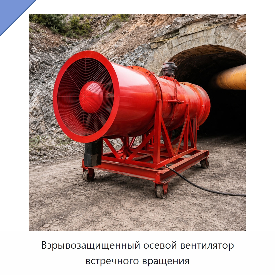 Взрывозащищенный осевой вентилятор встречного вращения — Горнодобывающее оборудование