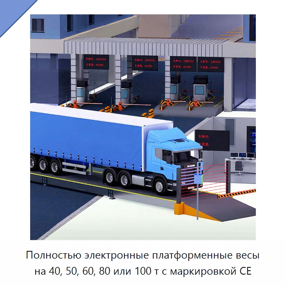 Полностью электронные платформенные весы на 40, 50, 60, 80 или 100 т с маркировкой CE — Специальная строительная техника