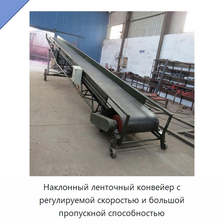 Наклонный ленточный конвейер с регулируемой скоростью и большой пропускной способностью — Ленточный конвейер