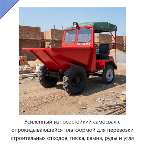 Усиленный износостойкий самосвал с опрокидывающейся платформой для перевозки строительных отходов, песка, камня, руды и угля