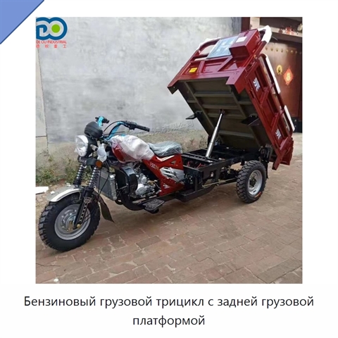 Бензиновый грузовой трицикл с задней грузовой платформой