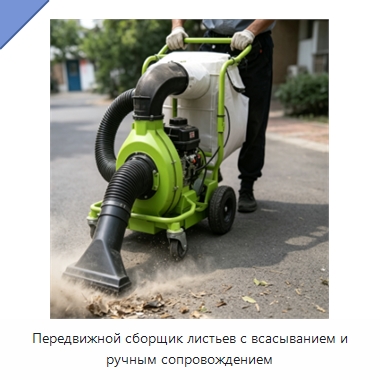 Передвижной сборщик листьев с всасыванием и ручным сопровождением — Коммунальная техника