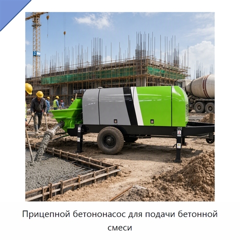Прицепной бетононасос для подачи бетонной смеси