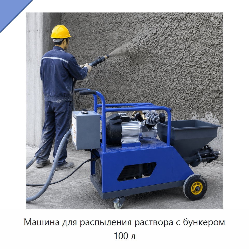 Машина для распыления раствора с бункером 100 л — Штукатурные станции