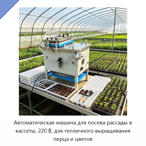 Автоматическая машина для посева рассады в кассеты, 220 В, для тепличного выращивания перца и цветов