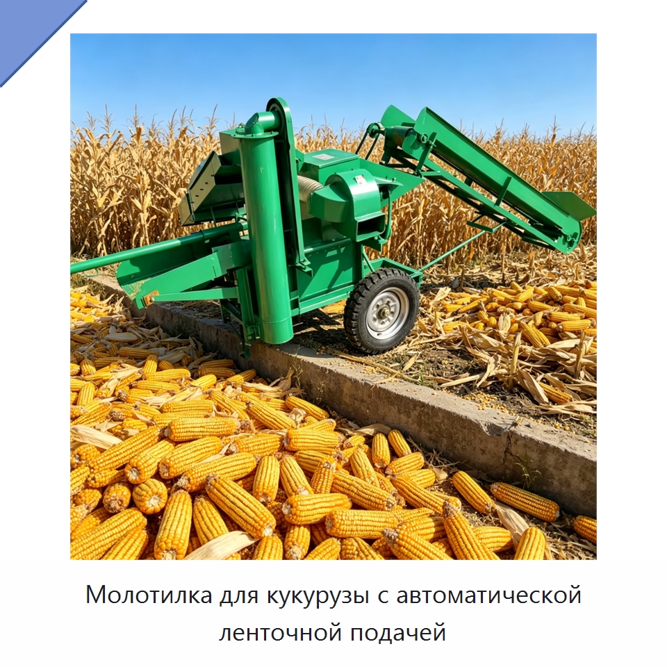 Молотилка для кукурузы с автоматической ленточной подачей — Шелушильные машины