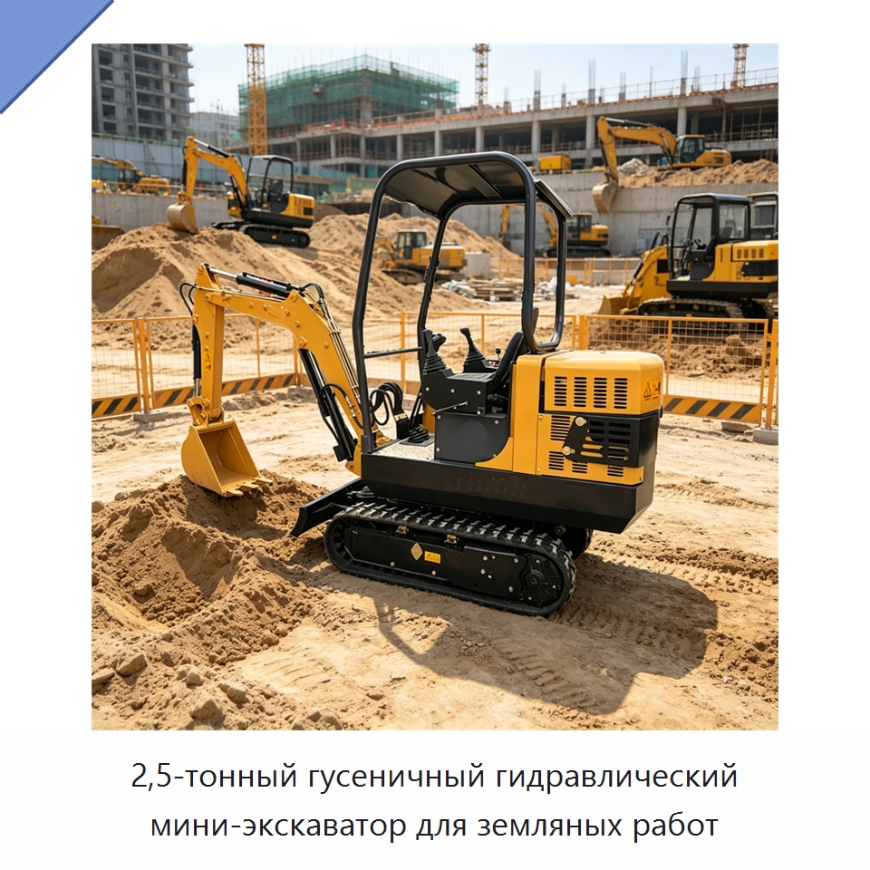2,5-тонный гусеничный гидравлический мини-экскаватор для земляных работ — Землеройная техника
