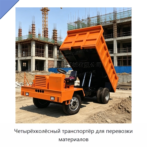 Четырёхколёсный транспортёр для перевозки материалов