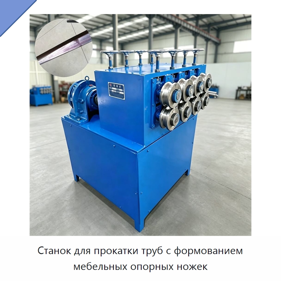 Станок для прокатки труб с формованием мебельных опорных ножек — Специальное оборудование для металлообработки и металлургии
