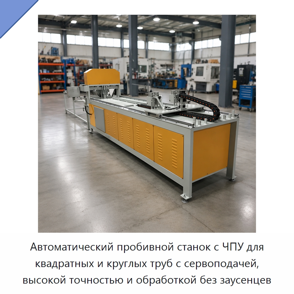 Автоматический пробивной станок с ЧПУ для квадратных и круглых труб с сервоподачей, высокой точностью и обработкой без заусенцев — Специальное оборудование для металлообработки и металлургии