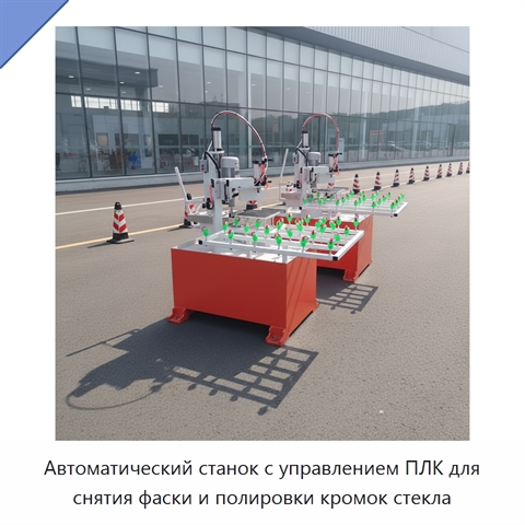 Автоматический станок с управлением ПЛК для снятия фаски и полировки кромок стекла
