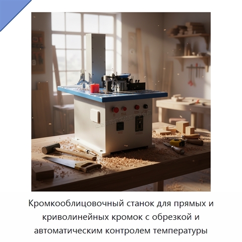 Кромкооблицовочный станок для прямых и криволинейных кромок с обрезкой и автоматическим контролем температуры