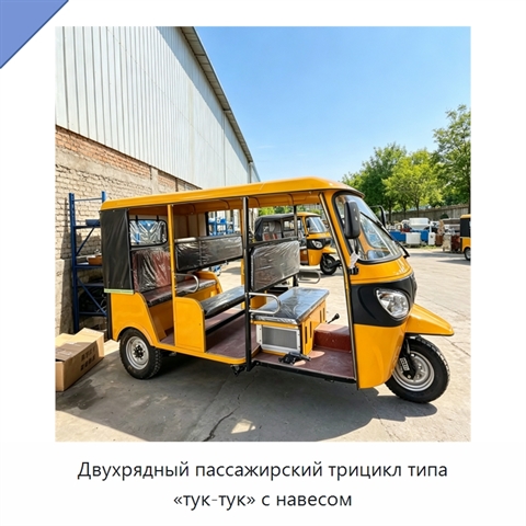 Двухрядный пассажирский трицикл типа «тук-тук» с навесом