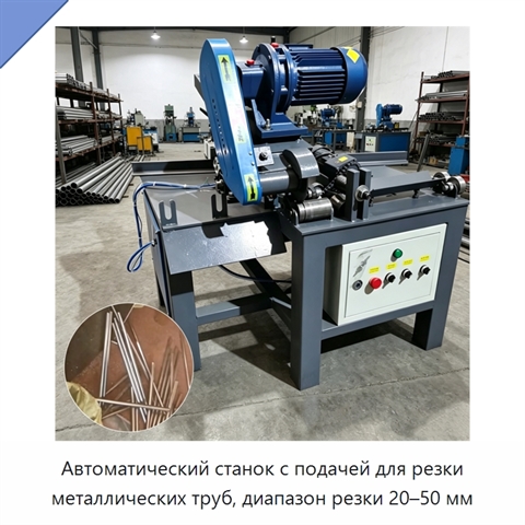 Автоматический станок с подачей для резки металлических труб, диапазон резки 20–50 мм