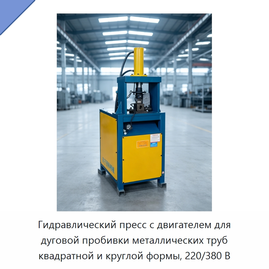 Гидравлический пресс с двигателем для дуговой пробивки металлических труб квадратной и круглой формы, 220/380 В — Специальное оборудование для металлообработки и металлургии