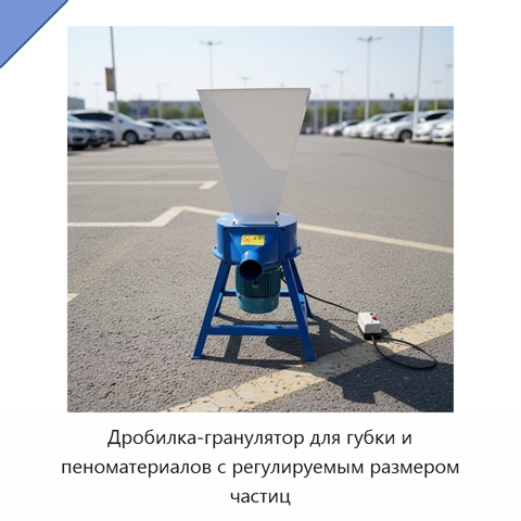 Дробилка-гранулятор для губки и пеноматериалов с регулируемым размером частиц