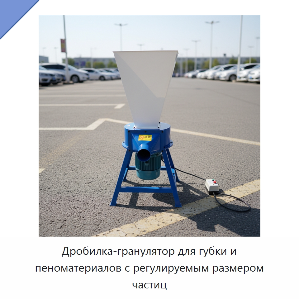 Дробилка-гранулятор для губки и пеноматериалов с регулируемым размером частиц — Оборудование для переработки пластиковых отходов