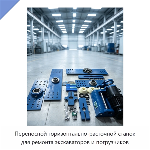 Переносной горизонтально-расточной станок для ремонта экскаваторов и погрузчиков