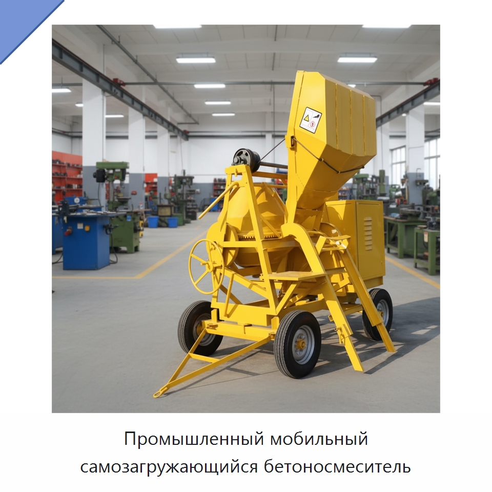 Промышленный мобильный самозагружающийся бетоносмеситель — Специальная строительная техника