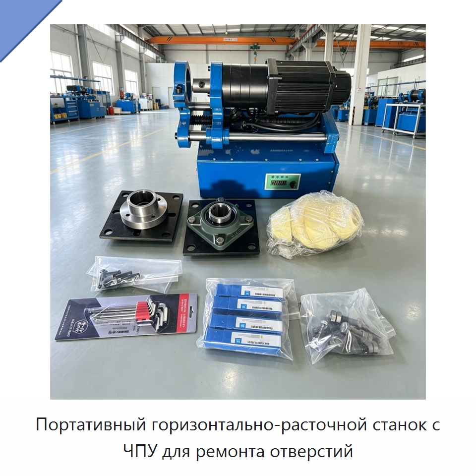 Портативный горизонтально-расточной станок с ЧПУ для ремонта отверстий — Расточные станки