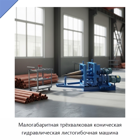 Малогабаритная трёхвалковая коническая гидравлическая листогибочная машина