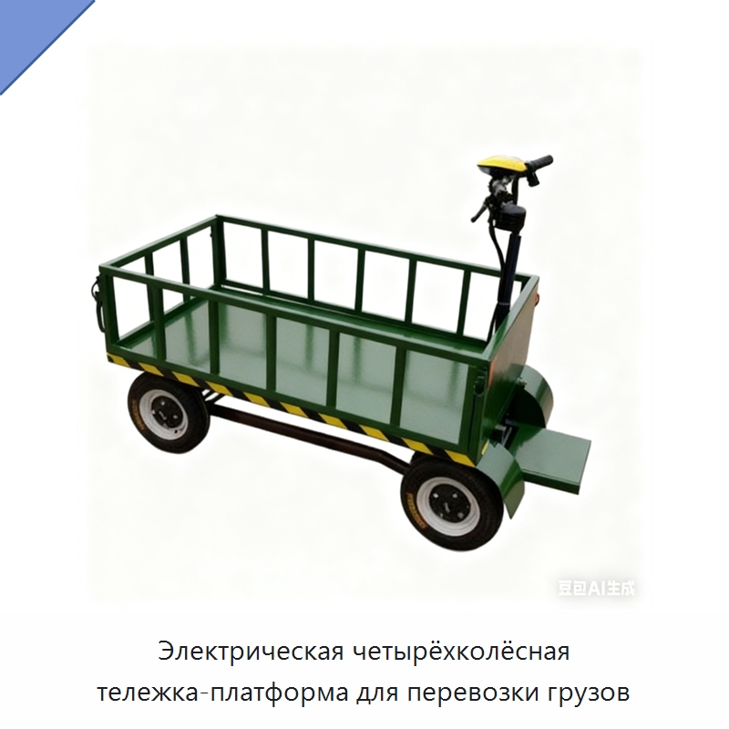 Электрическая четырёхколёсная тележка-платформа для перевозки грузов — Ручные грузовые тележки