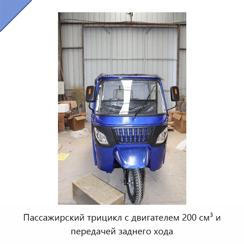 Пассажирский трицикл с двигателем 200 см³ и передачей заднего хода