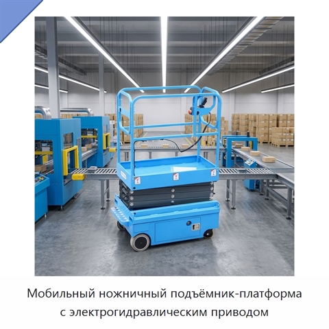 Мобильный ножничный подъёмник-платформа с электрогидравлическим приводом