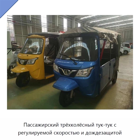 Пассажирский трёхколёсный тук-тук с регулируемой скоростью и дождезащитой