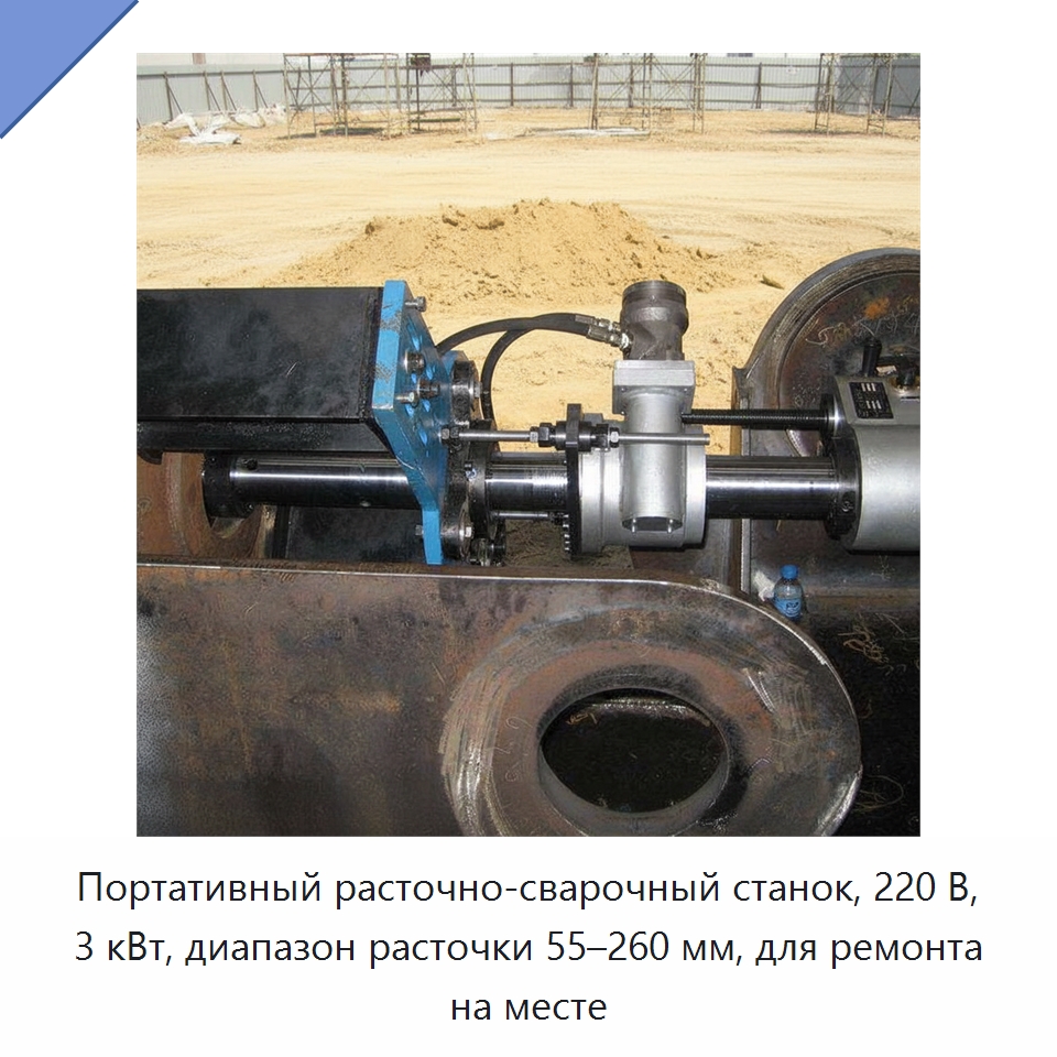 Портативный расточно-сварочный станок, 220 В, 3 кВт, диапазон расточки 55–260 мм, для ремонта на месте — Расточные станки