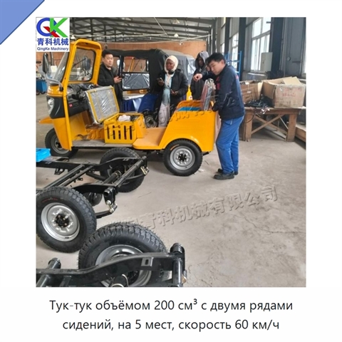 Тук-тук объёмом 200 см³ с двумя рядами сидений, на 5 мест, скорость 60 км/ч