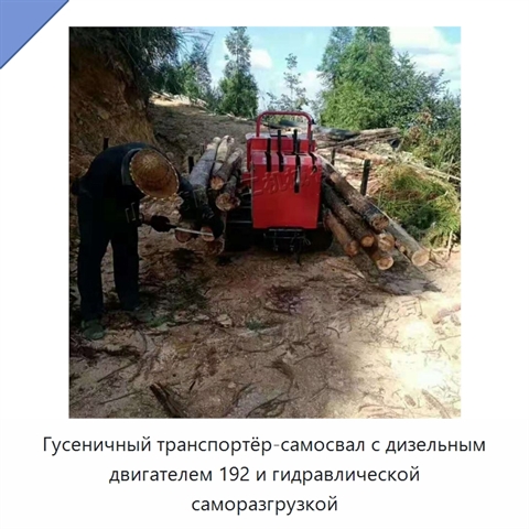 Гусеничный транспортёр-самосвал с дизельным двигателем 192 и гидравлической саморазгрузкой
