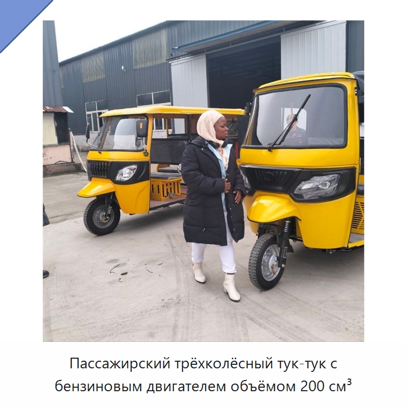 Пассажирский трёхколёсный тук-тук с бензиновым двигателем объёмом 200 см³ — Специальные машины и промышленное оборудование