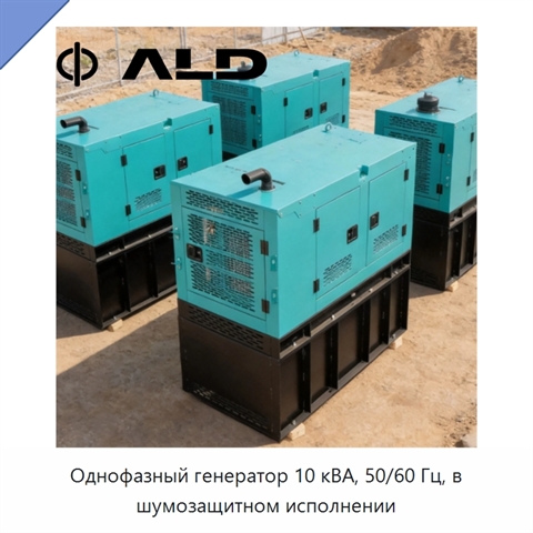 Однофазный генератор 10 кВА, 50/60 Гц, в шумозащитном исполнении