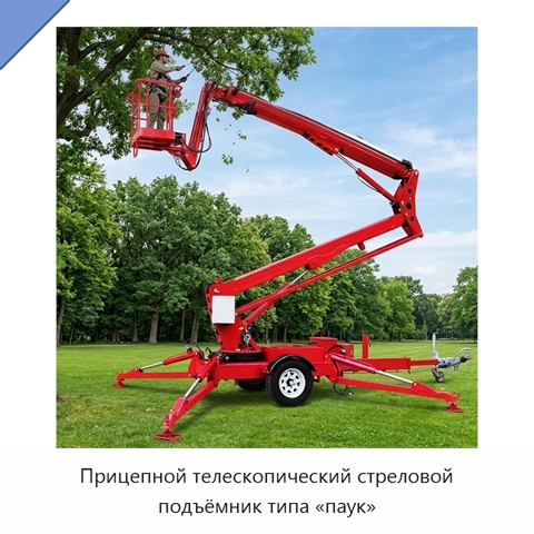 Прицепной телескопический стреловой подъёмник типа «паук»