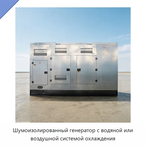 Шумоизолированный генератор с водяной или воздушной системой охлаждения