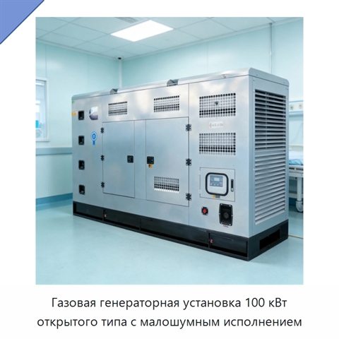 Газовая генераторная установка 100 кВт открытого типа с малошумным исполнением