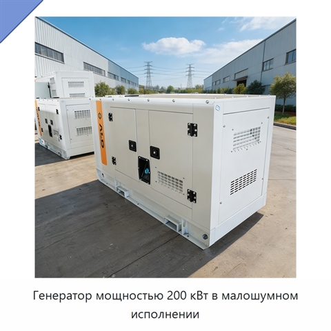 Генератор мощностью 200 кВт в малошумном исполнении