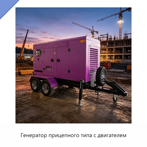 Генератор прицепного типа с двигателем
