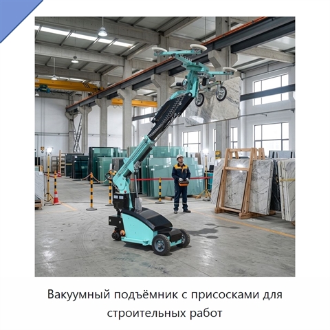 Вакуумный подъёмник с присосками для строительных работ