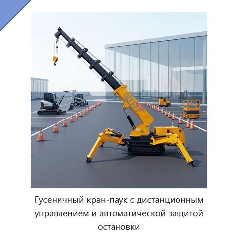 Гусеничный кран-паук с дистанционным управлением и автоматической защитой остановки