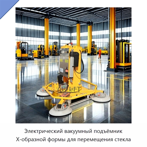 Электрический вакуумный подъёмник X-образной формы для перемещения стекла