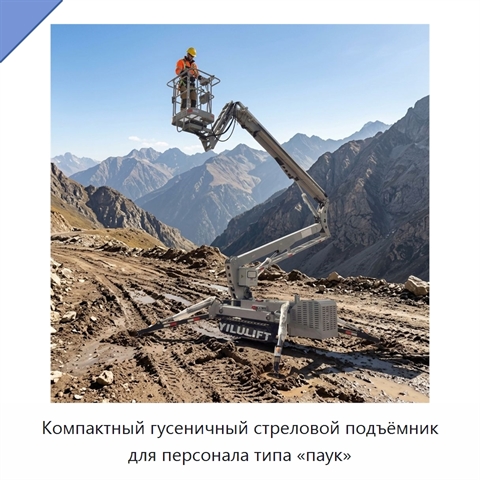 Компактный гусеничный стреловой подъёмник для персонала типа «паук»