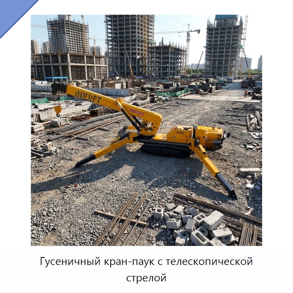 Гусеничный кран-паук с телескопической стрелой — Краны